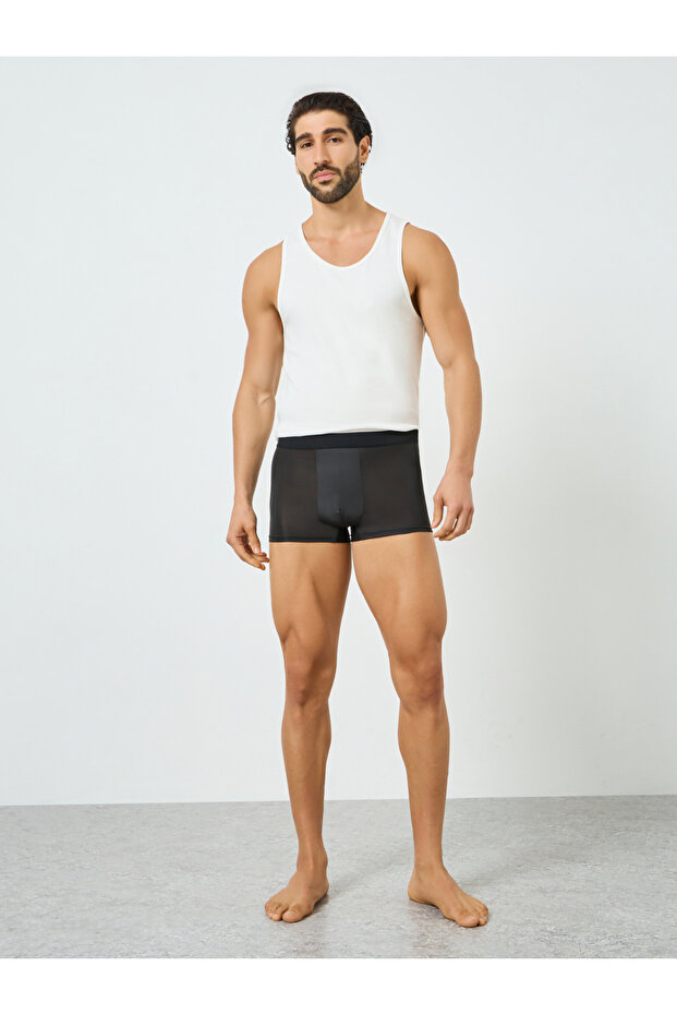 شورت رجالي أسود سادة - 2