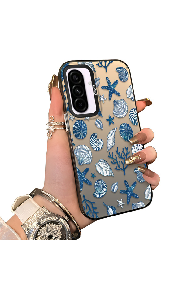 Samsung Galaxy A36/A56 Compatible Hard Acrylic Back Silicone Edge Lens Protection Stylish Print Case