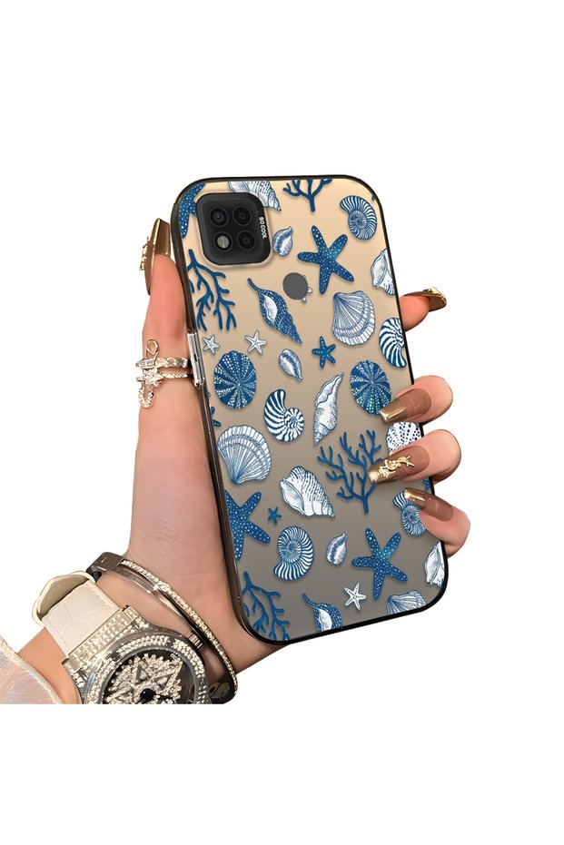 Xiaomi Poco C31 Compatible Hard Acrylic Back Silicone Edge Lens Protection Stylish Print Case