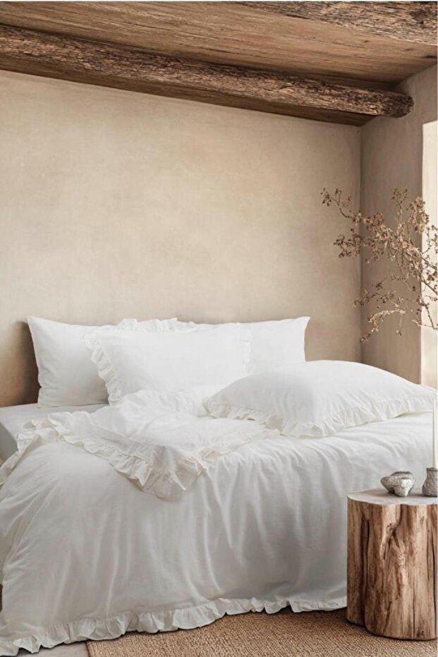 Milagros Dove 100% Cotton Double Duvet Cover Set