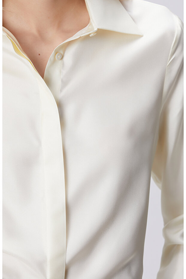 Limited Şampanya İpek Gömlek - 6