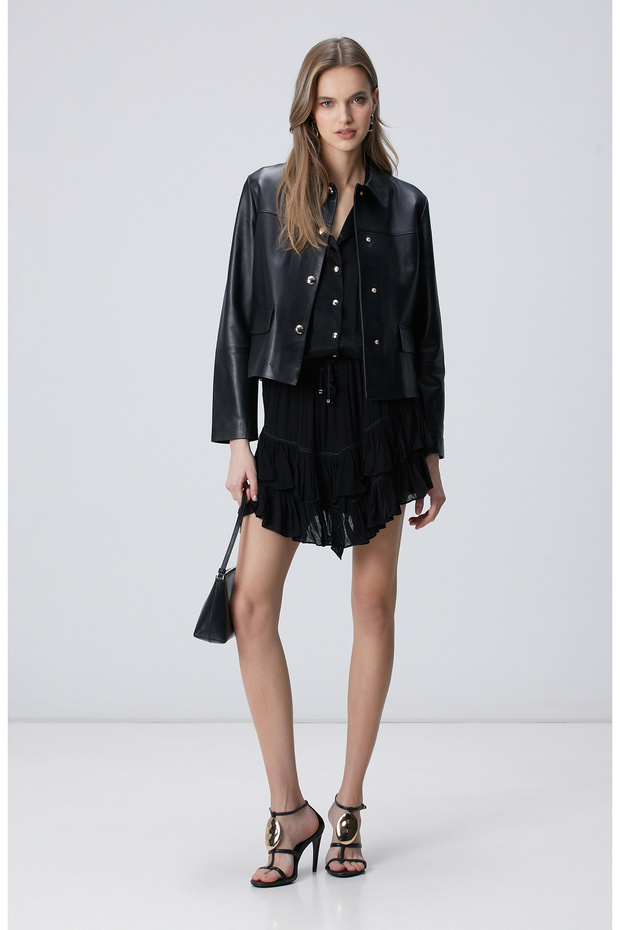 Siyah Cupro Gömlek - 3