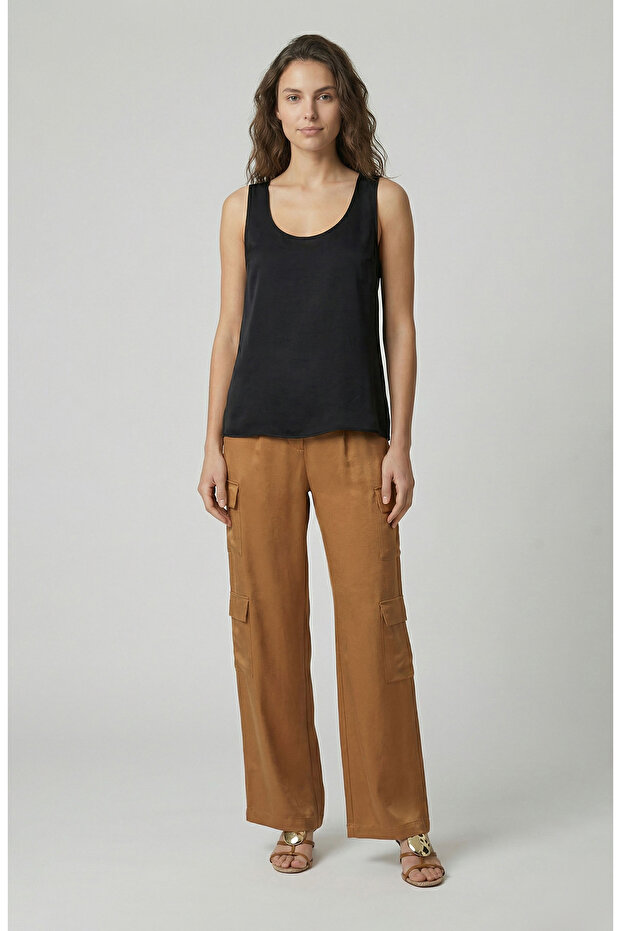 Siyah Cupro Bluz - 1