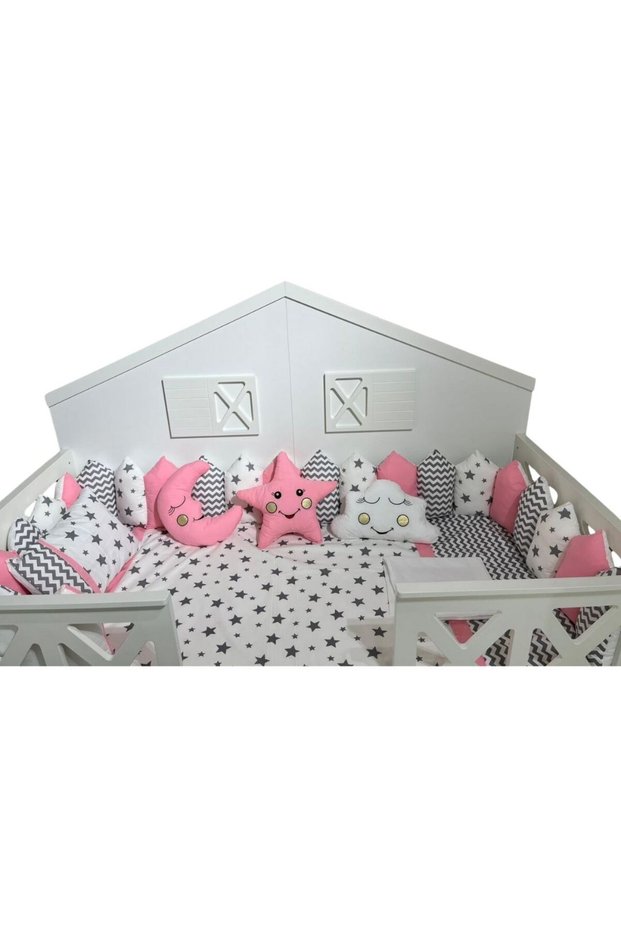Gold Duvet Cover and Fence Montessori Sleeping Set Pink Ç123