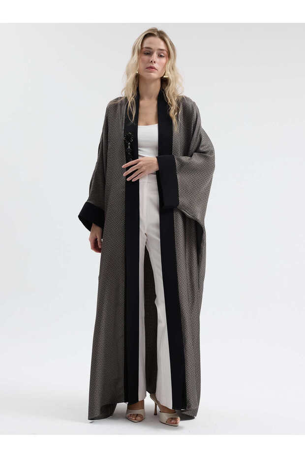 عباية بنمط زجزاج أخضر - 1