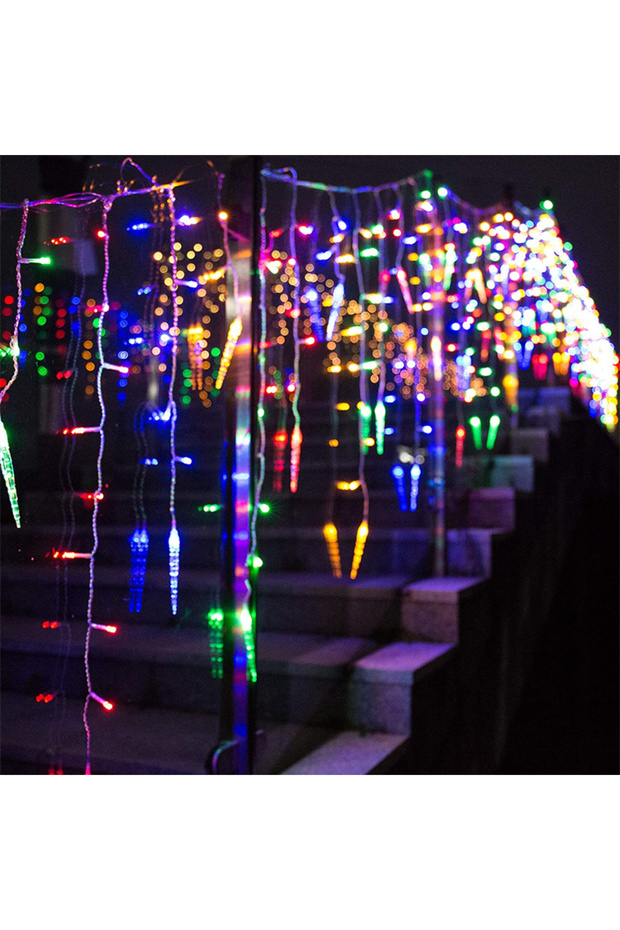9M 162LED color Outdoor Solar Light String Christmas 96/162LED Icicle Fairy Lights 16/27Drops 8 Mode