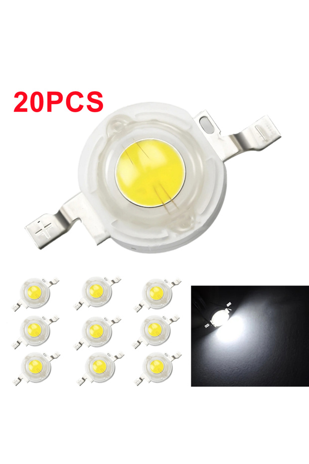 مصباح LED أبيض عالي الطاقة، 20 قطعة، 2.1-3.6 فولت، 110-120 لومن، ثنائي باعث خطي، SMD IC LED
