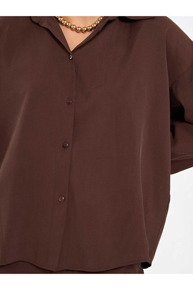 080798 Basic Gömlek Kahve - 7