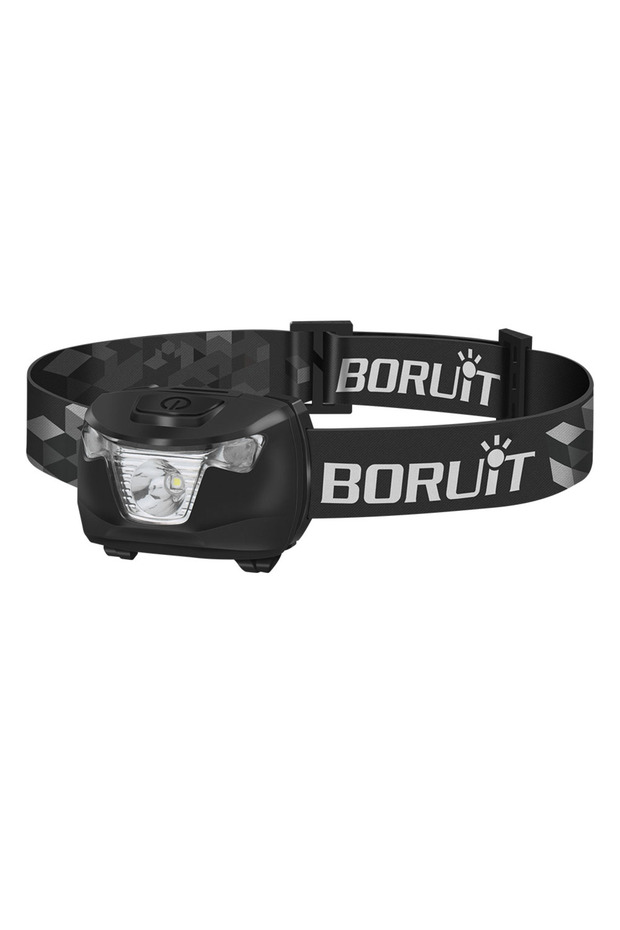 مصباح رأس صغير بتقنية LED من BORUiT، مقاوم للماء، محمول، يعمل ببطاريات AAA، بدون بطارية