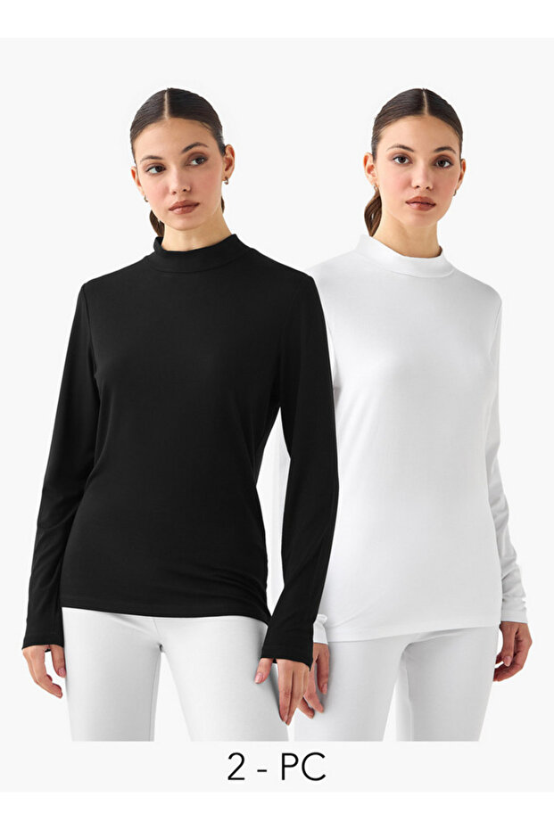 High Neck Long Sleeves T-shirt - Set of 2