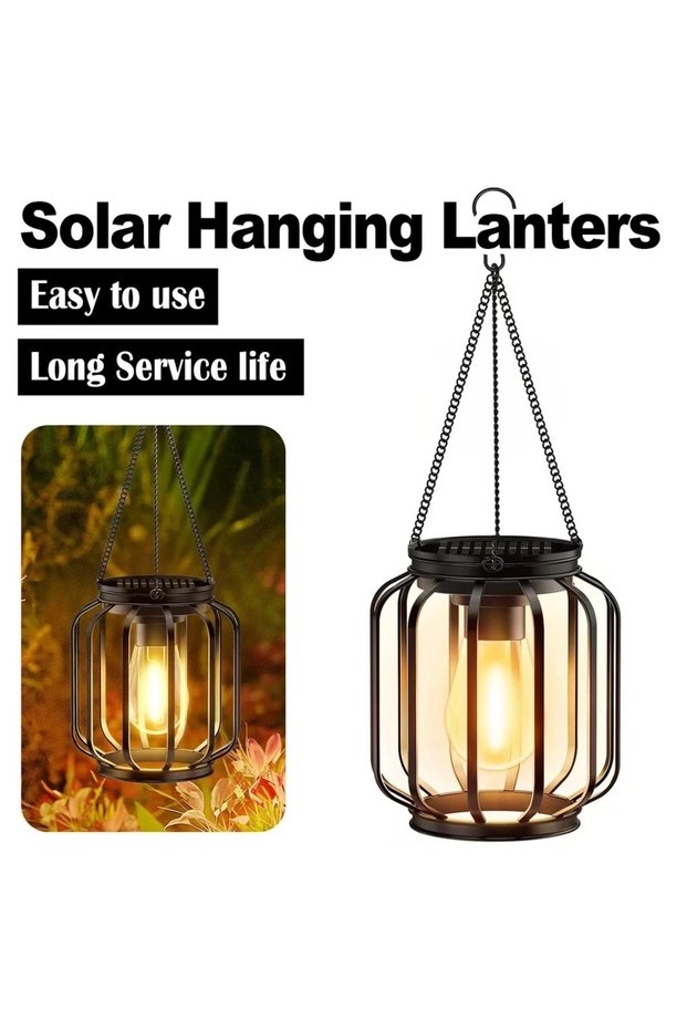 Type 2 HOMEFISH Solar Lantern LED Light Warm White Outdoor Waterproof Sensor Garden Lamp for Patio Y
