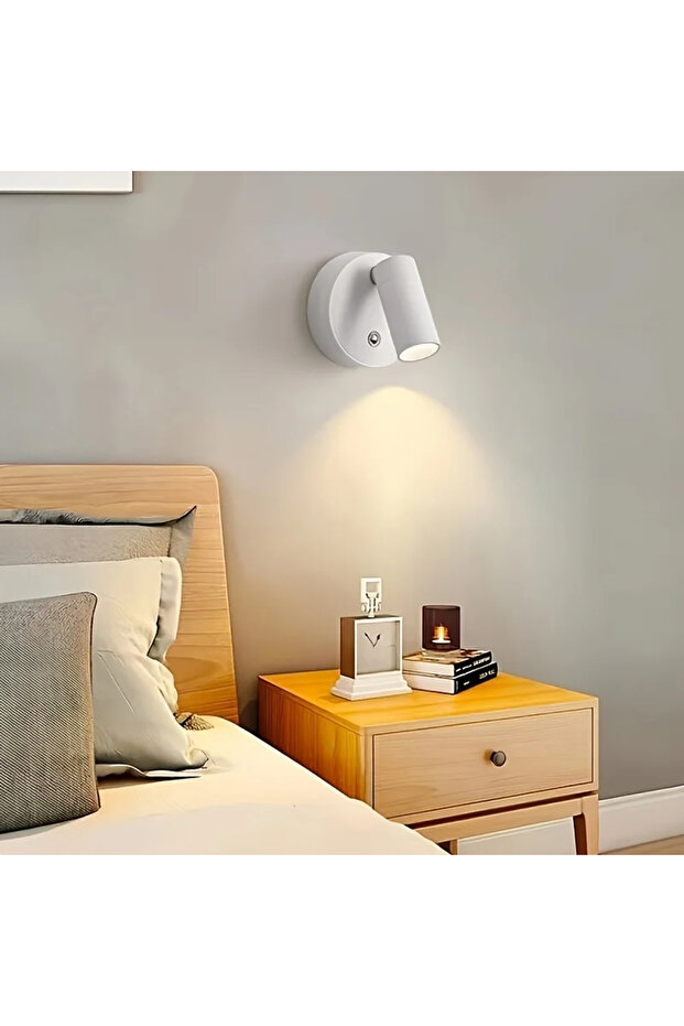 مصباح حائط لاسلكي LED قابل لإعادة الشحن بمنفذ USB بقاعدة مغناطيسية مع مفتاح لمس أبيض دافئ (2700-3500 كلفن)