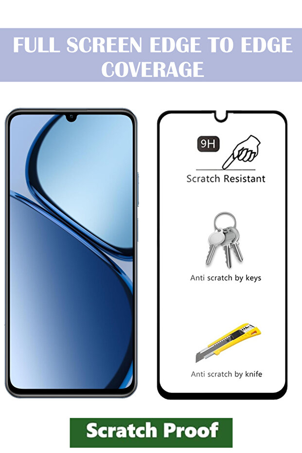 واقي شاشة زجاجي ممتاز لهاتف Realme C63 - 3