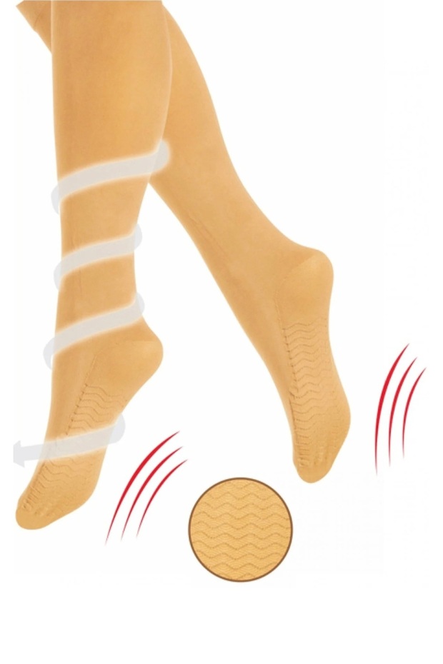 Women's Black Massage Featured Knee-high Socks