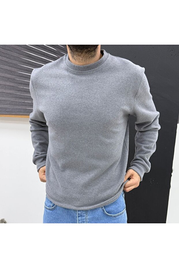 Unisex Örme Kumaş Kazak - 5