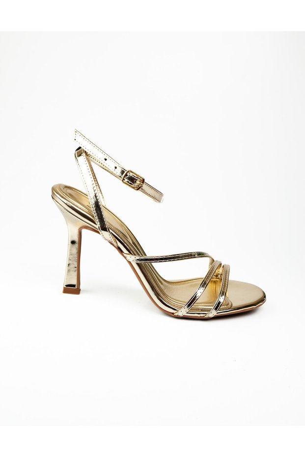 0132 Gold Heeled Women's Evening Dress Shoes
