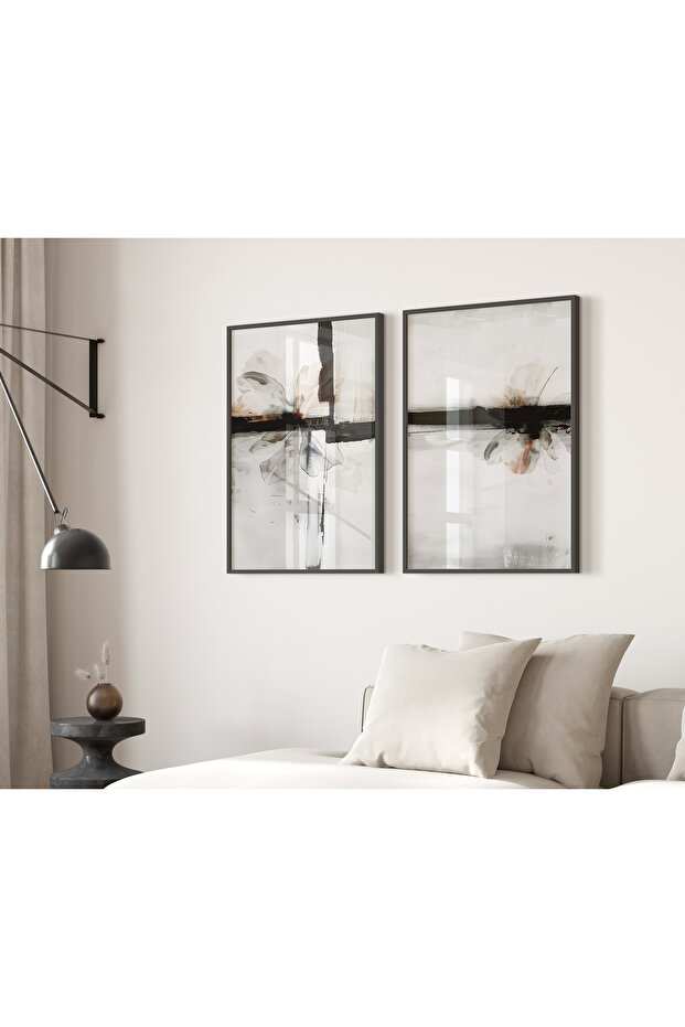 2 Parça Çerçeveli Ahşap Tablo Seti - 1