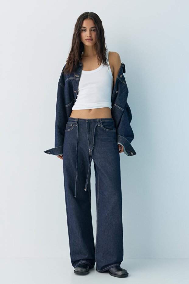 Bağcıklı baggy jean - 2