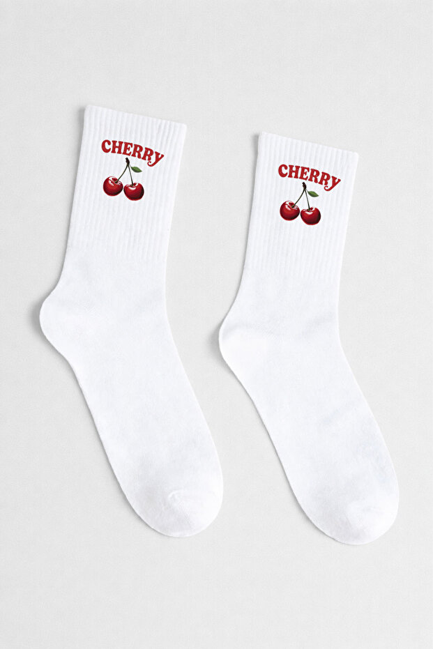 Cherry Kiraz Pinterest White Cotton Tennis College Socks