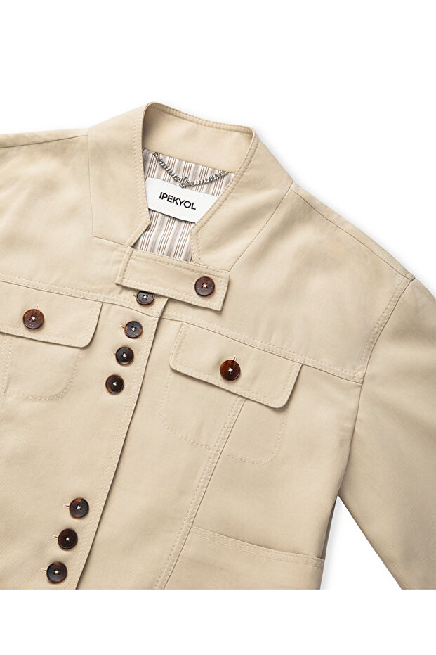 Kontrast düğmeli ceket - 4