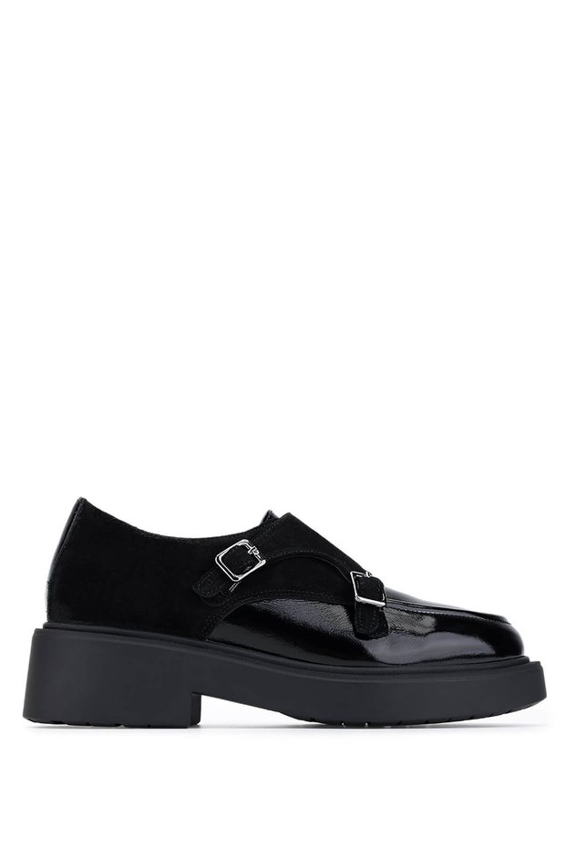 Women's Genuine Leather Black Casual Shoes