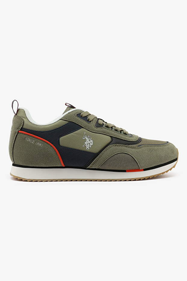 Men's Khaki with Grey Sneakers - Lightweight, Breathable and Comfortable Shoes