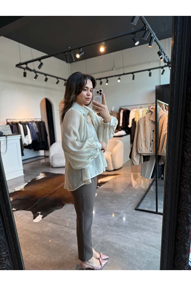 Transparan Oversıze Gömlek - 3