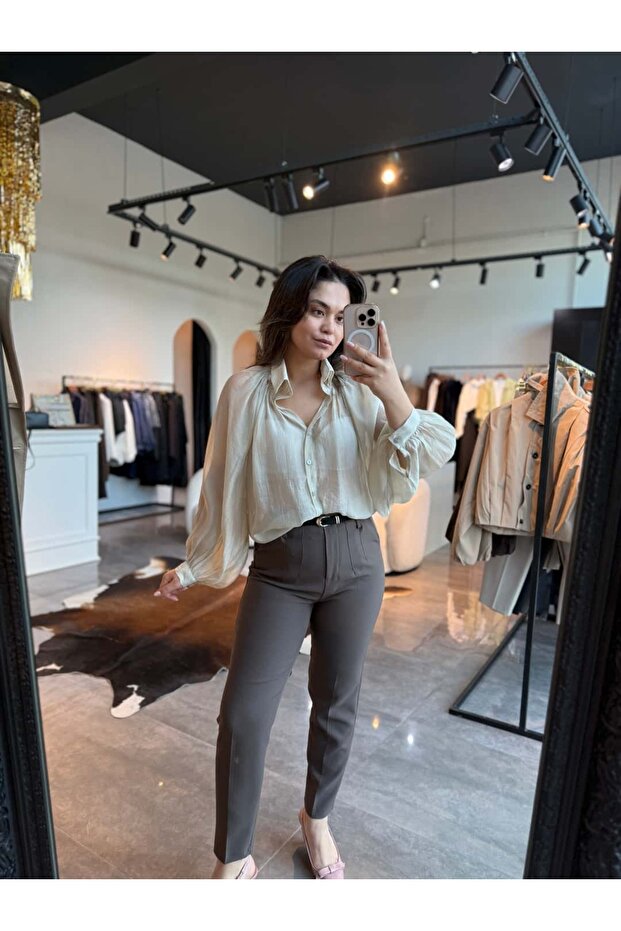 Transparan Oversıze Gömlek - 1