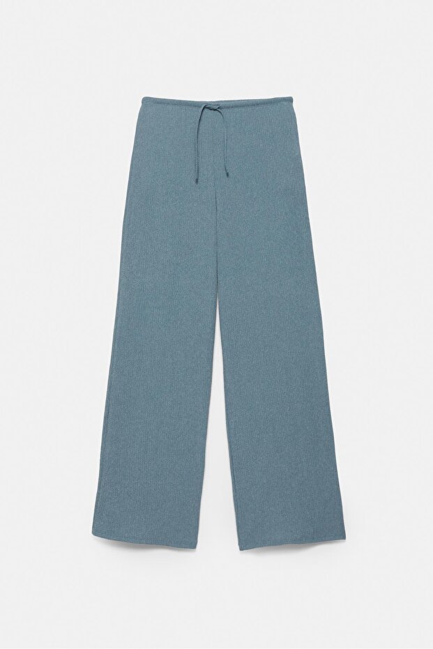 Bambula geniş paça pantolon - 1