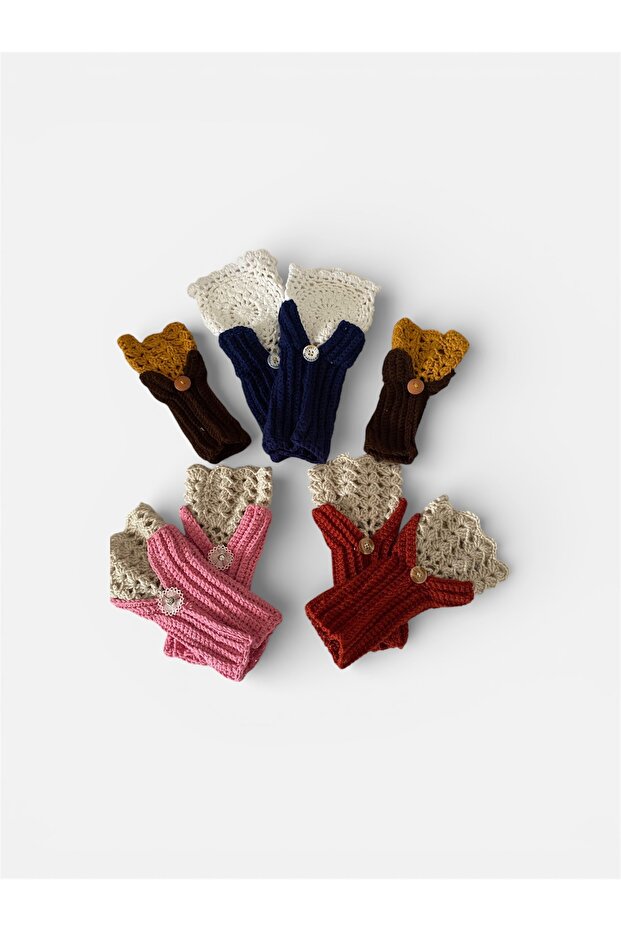 Kadın Fransız Model Örgü Eldiven - 1