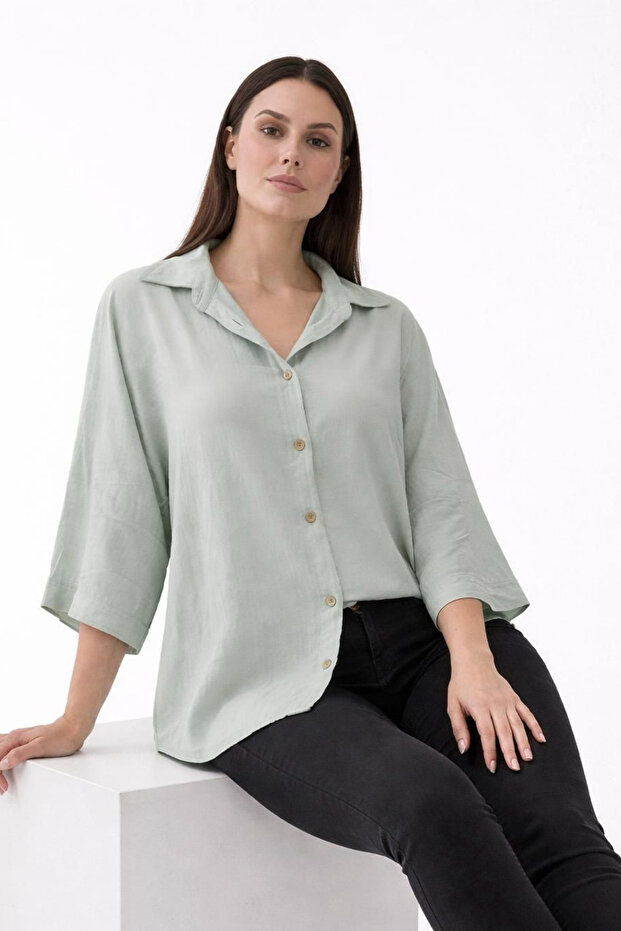 MİNT RENGİ SALAŞ GÖMLEK - 2