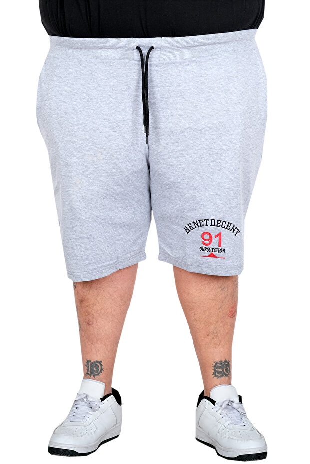 شورت رجالي مقاس كبير من مود XL Be Net Decent 23406 رمادي ميلانج