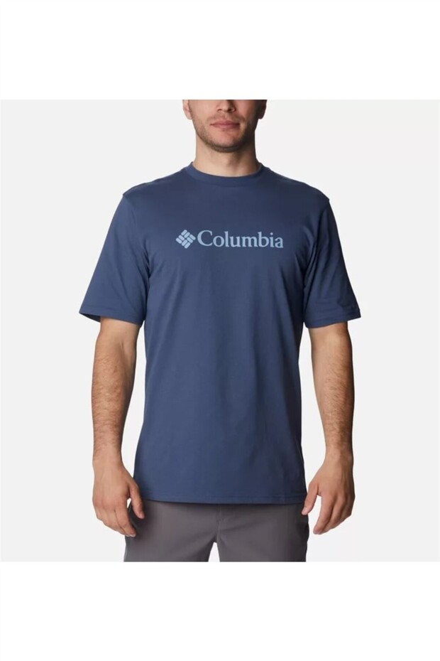 Csc M Basic Logo Brushed Men's Short Sleeve T-shirt Mountain Blue Cs0287-480