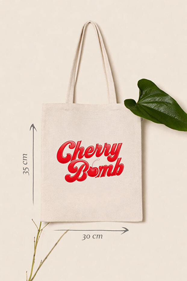 حقيبة كتف من القماش المطبوع بتصميم Cherry Kiraz Bomb