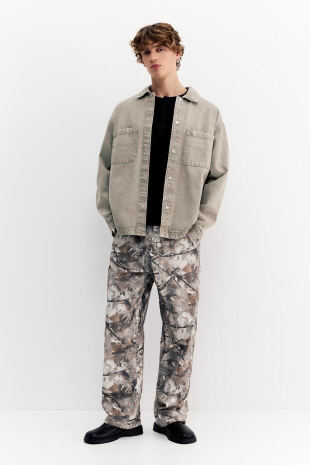 Soluk görünümlü jean gömlek - 3