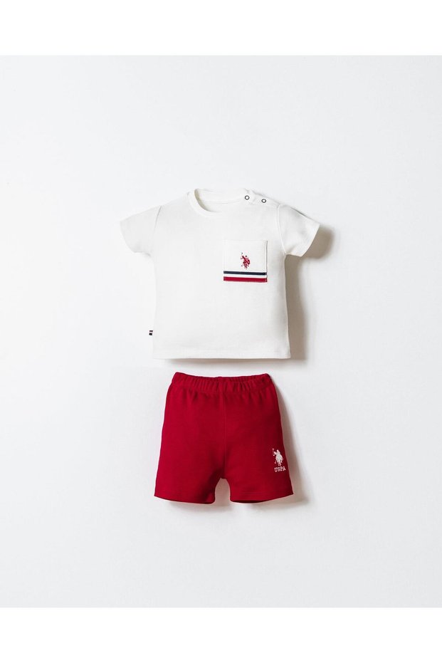 Us Polo Assn. Baby Boy Top and Bottom Set 100% Cotton – Short Sleeve T-Shirt & Shorts