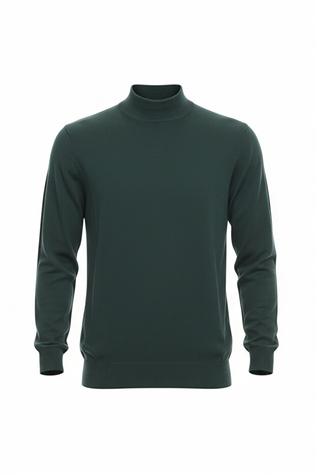 سترة مسطحة نصف الياقة المدورة للرجال - 4