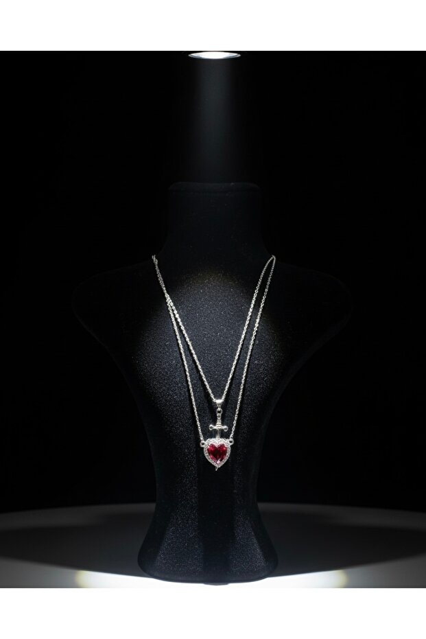 Kalp kılıç kolye - 1