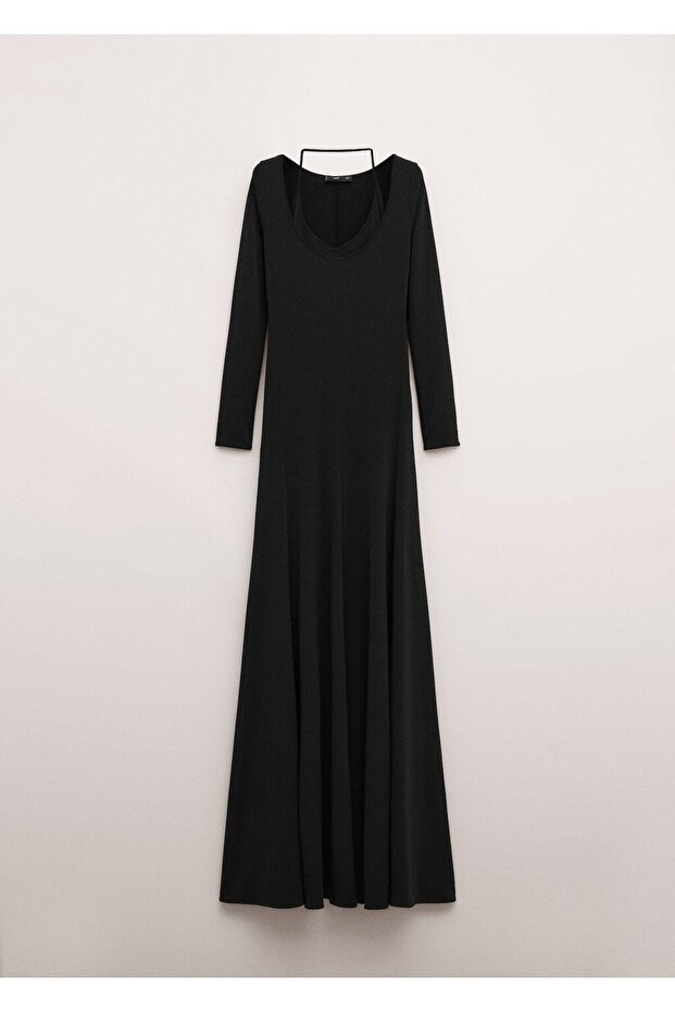 İnce triko yakalı elbise - 3