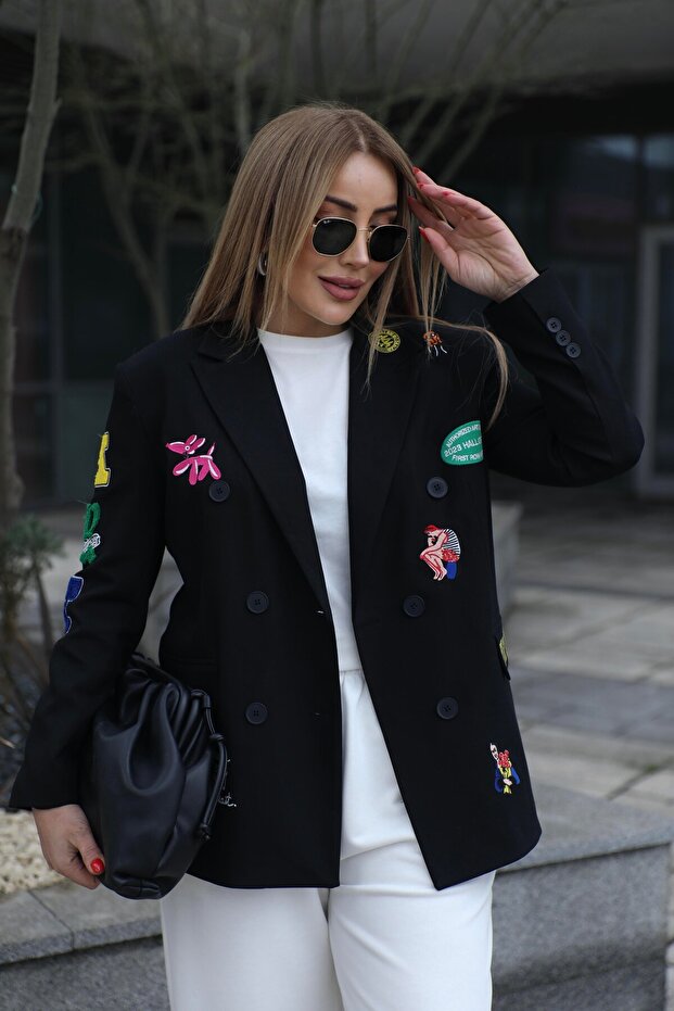 Nakışlı Blazer Ceket - 4