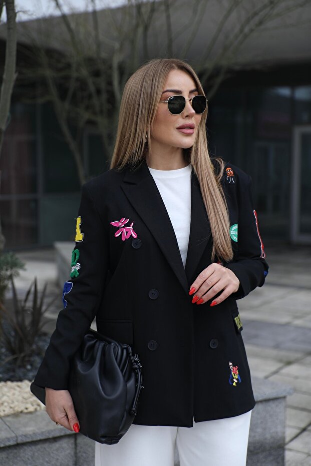 Nakışlı Blazer Ceket - 3