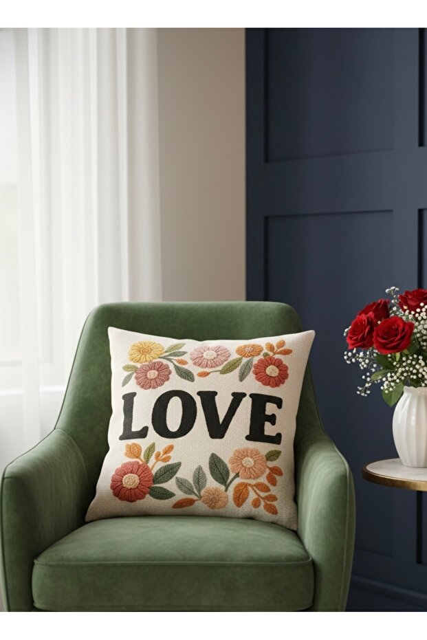 Digital Printed Valentine's Day Themed Decorative Throw Pillow Cover