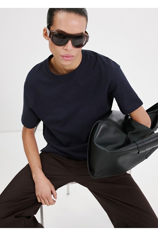 Oversize pamuklu tişört - 1