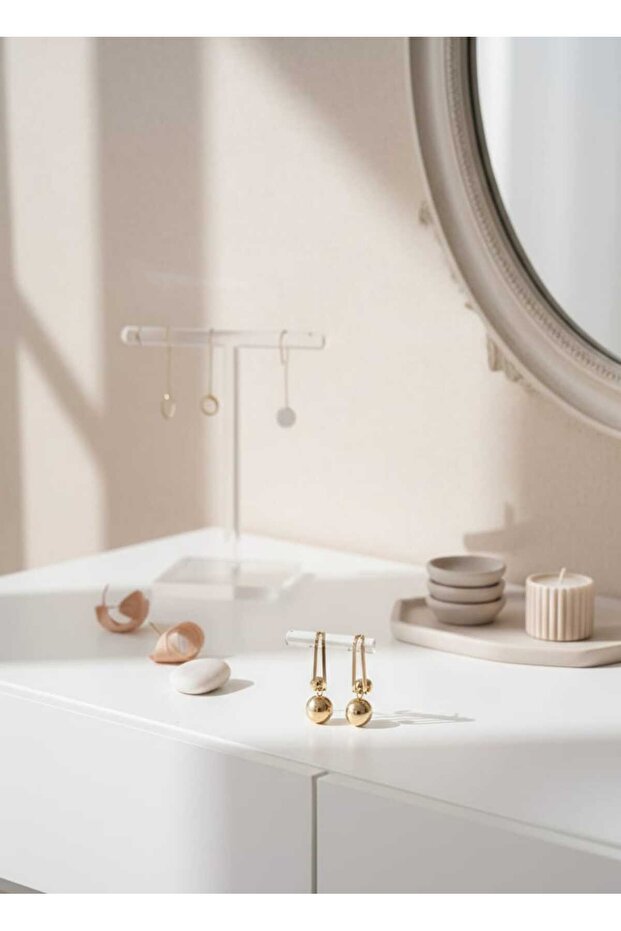 Modern Gold Küpe - 4