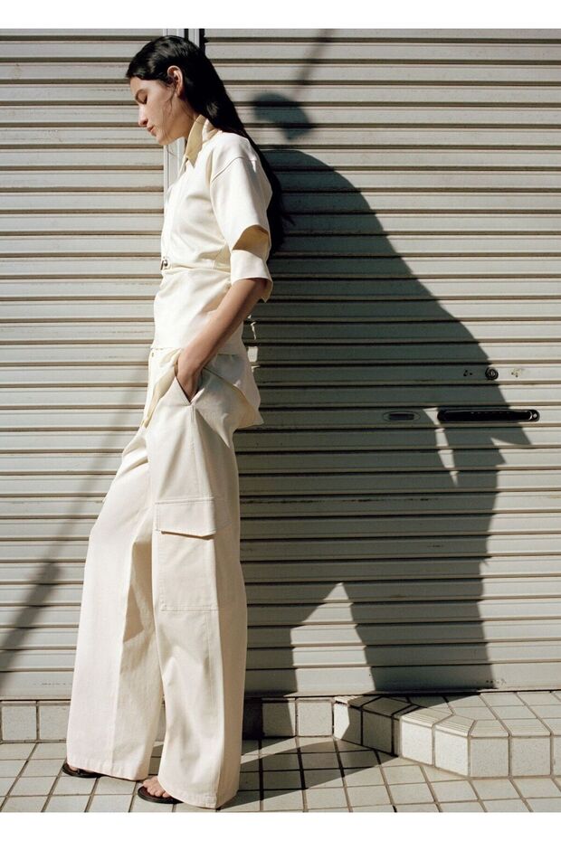 Fermuarlı cepli pantolon - 1