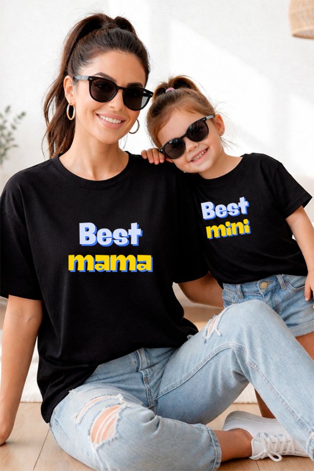 Mother Daughter 100% Cotton T-Shirt Mama Mini Mother Daughter Single Price