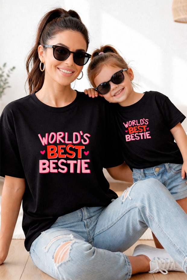 Mother Daughter 100% Cotton T-Shirt Mama Mini Mother Daughter Single Price