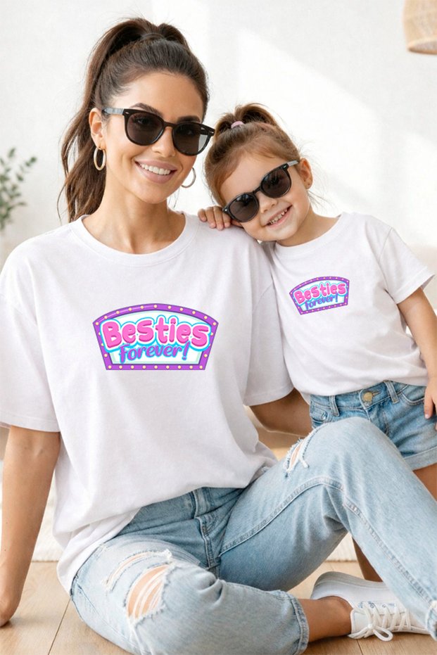 Mother Daughter 100% Cotton T-Shirt Mama Mini Mother Daughter Single Price