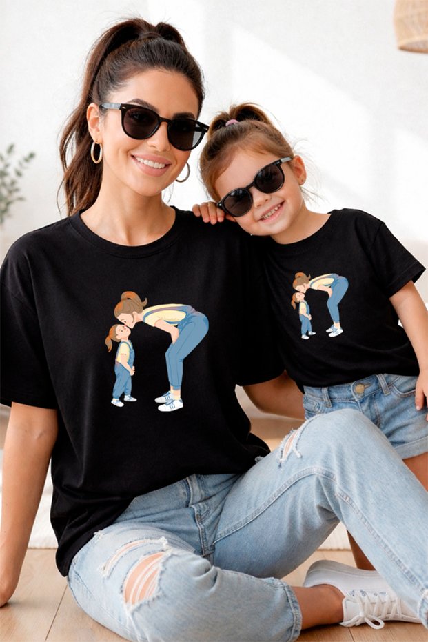 Mother Daughter 100% Cotton T-Shirt Mama Mini Mother Daughter Single Price