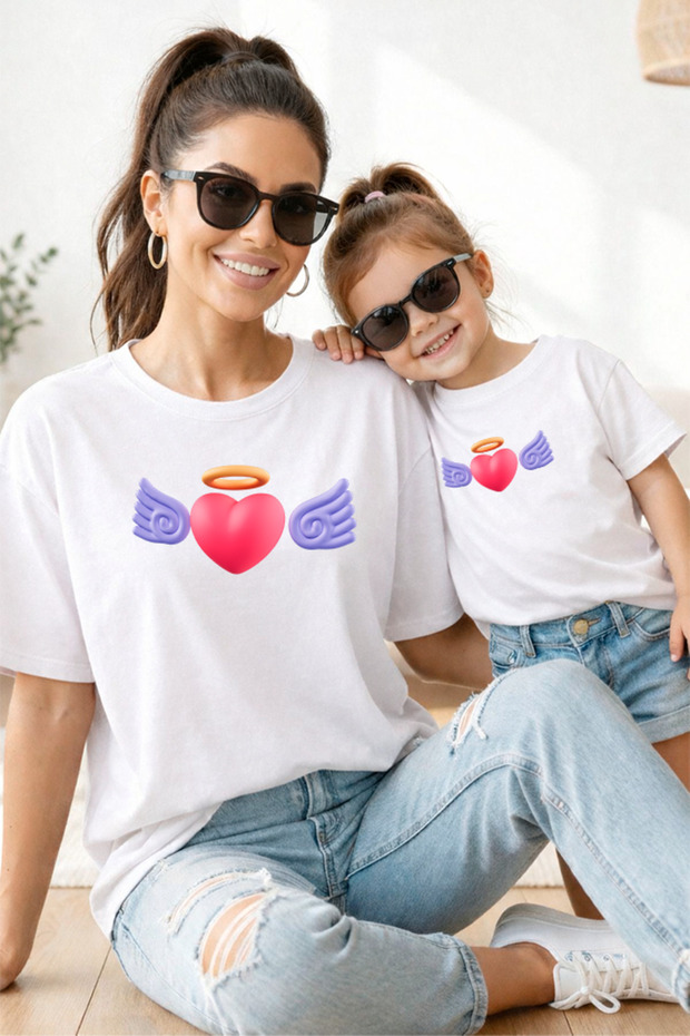 Mother Daughter 100% Cotton T-Shirt Mama Mini Mother Daughter Single Price